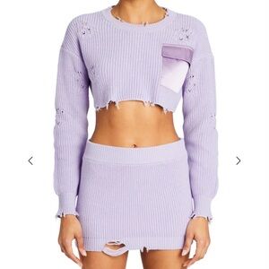 Seroya Woman's Purple Devin Sweater/Aloha Skirt Set Sz Sm